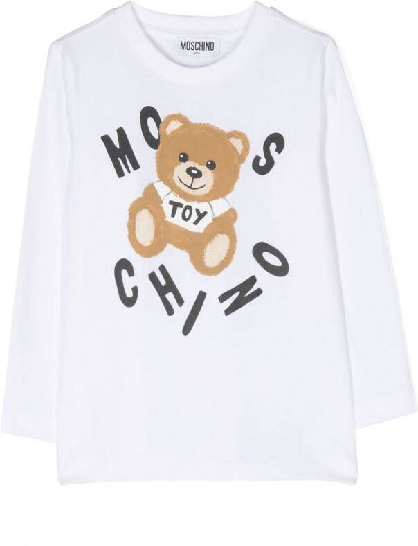 Moschino Kids T-shirt met teddybeerprint Wit