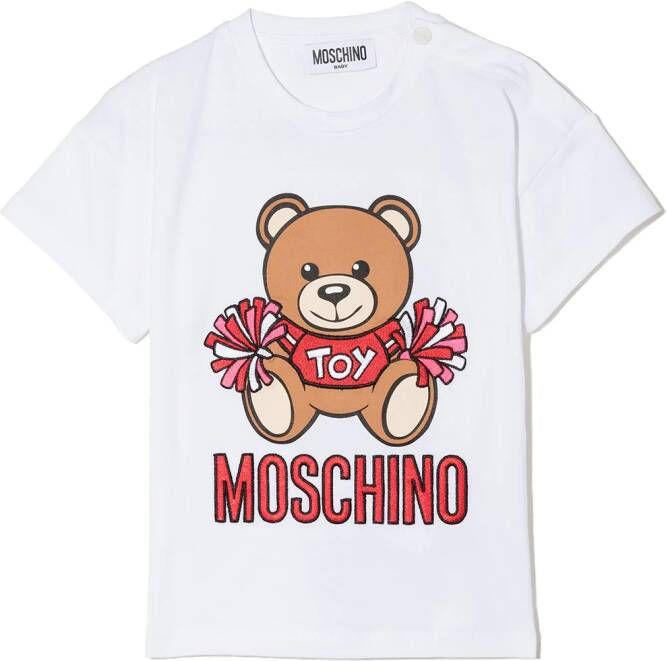 Moschino Kids T-shirt met teddybeerprint Wit