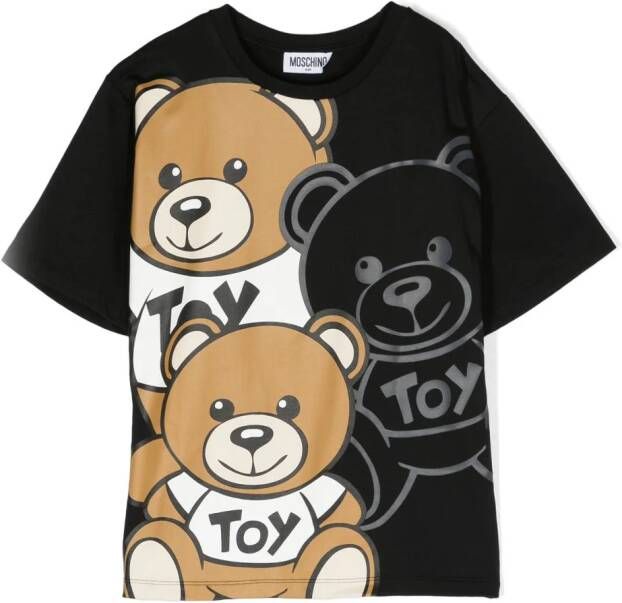 Moschino Kids T-shirt met teddybeerprint Zwart