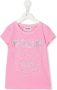 Moschino Kids T-shirt verfraaid met kristallen Roze - Thumbnail 1