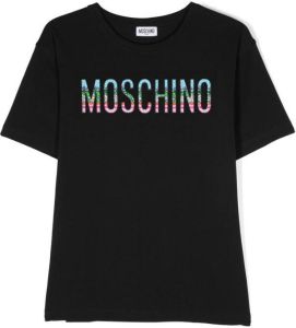 Moschino Kids T-shirt verfraaid met logo Zwart