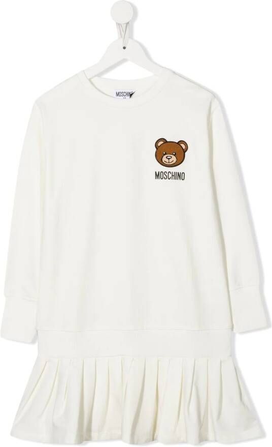 Moschino Kids T-shirtjurk met applicatie Wit