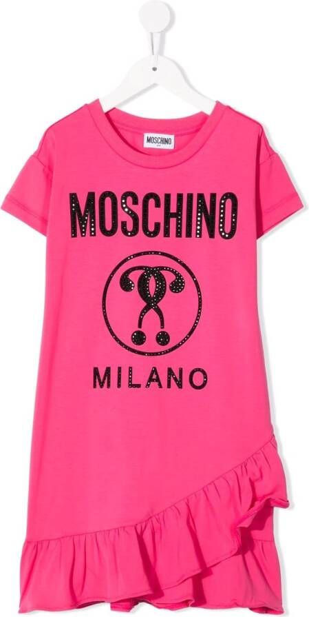 Moschino Kids T-shirtjurk met logoprint Roze