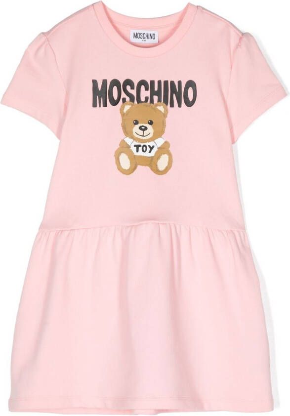 Moschino Kids T-shirtjurk met speelgoedprint Roze