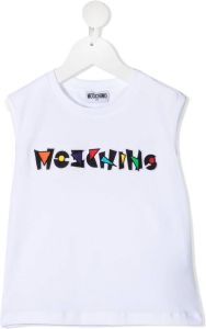 Moschino Kids Tanktop met logoprint Wit