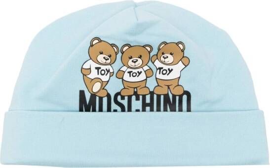 Moschino Kids Muts met teddybeerprint Blauw