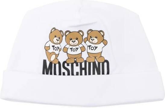Moschino Kids Muts met teddybeerprint Wit