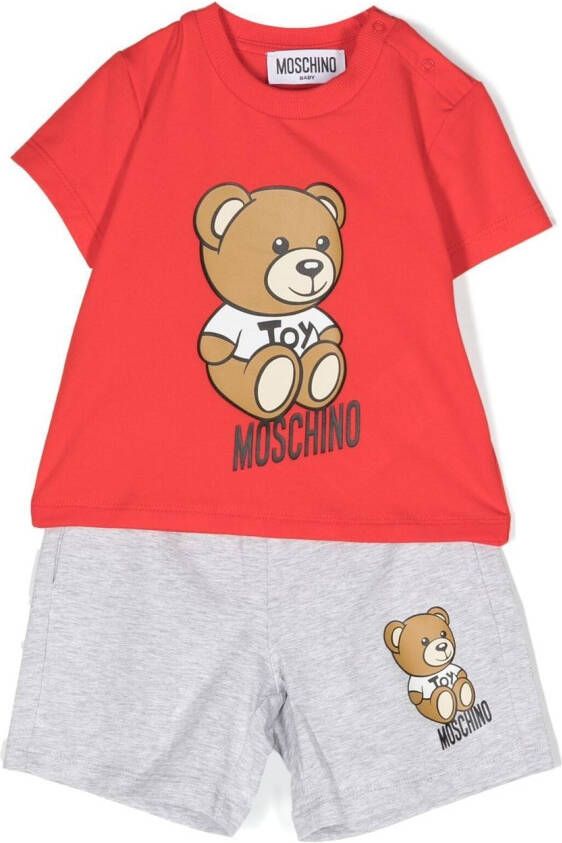Moschino Kids Katoenen shorts Rood