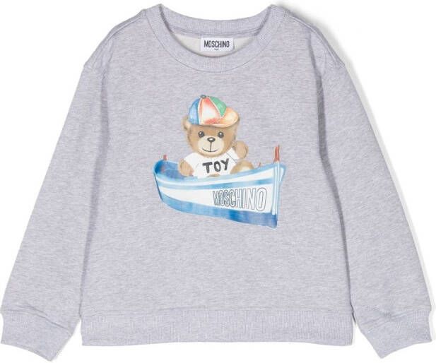 Moschino Kids Sweater met teddybeerprint Grijs