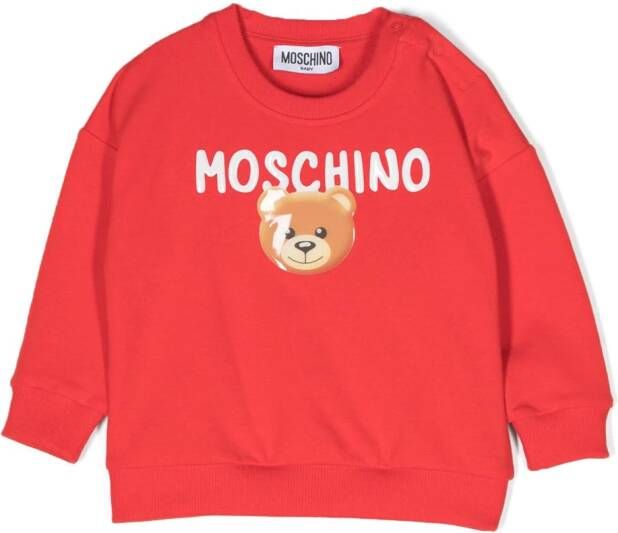 Moschino Kids Sweater met teddybeerprint Rood