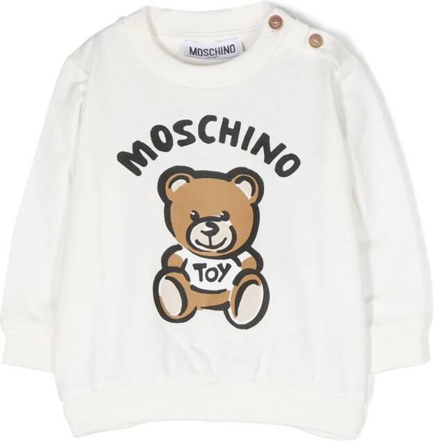 Moschino Kids Sweater met teddybeerprint Wit