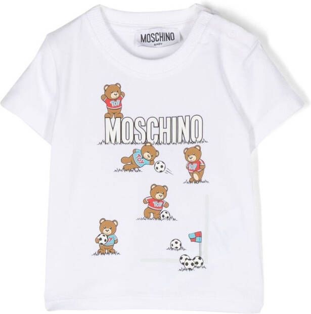 Moschino Kids Katoenen T-shirt Wit
