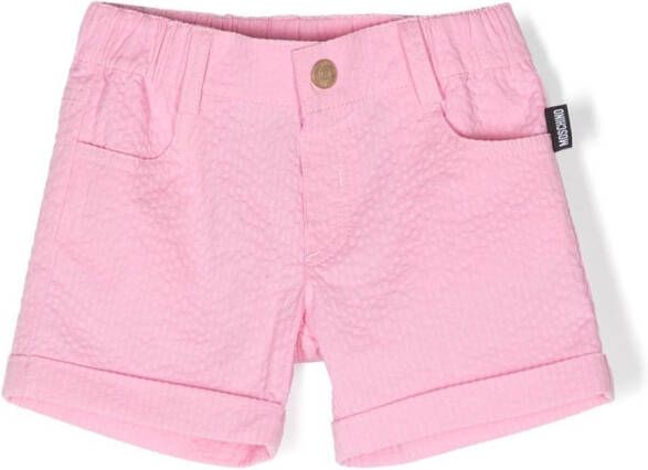 Moschino Kids Gekreukte shorts Roze