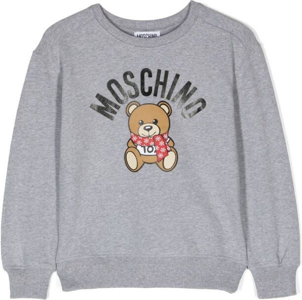 Moschino Kids Sweater met logoprint Grijs