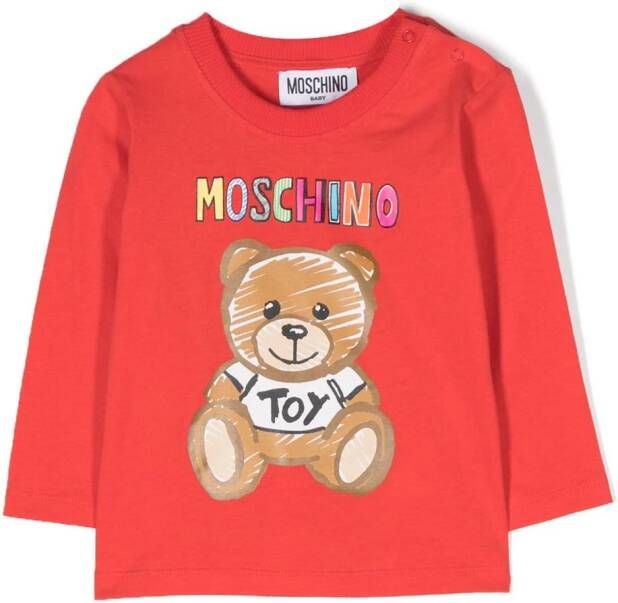 Moschino Kids T-shirt met print Rood