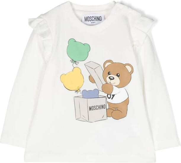 Moschino Kids T-shirt met lange mouwen Wit