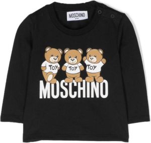 Moschino Kids Teddy Bear-motif cotton sweatshirt Zwart
