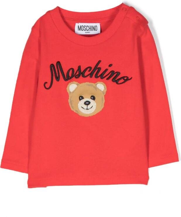 Moschino Kids Katoenen T-shirt Rood
