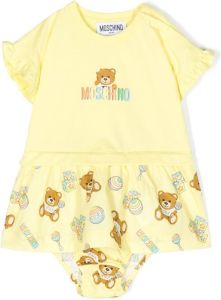 Moschino Kids Romper met print Geel