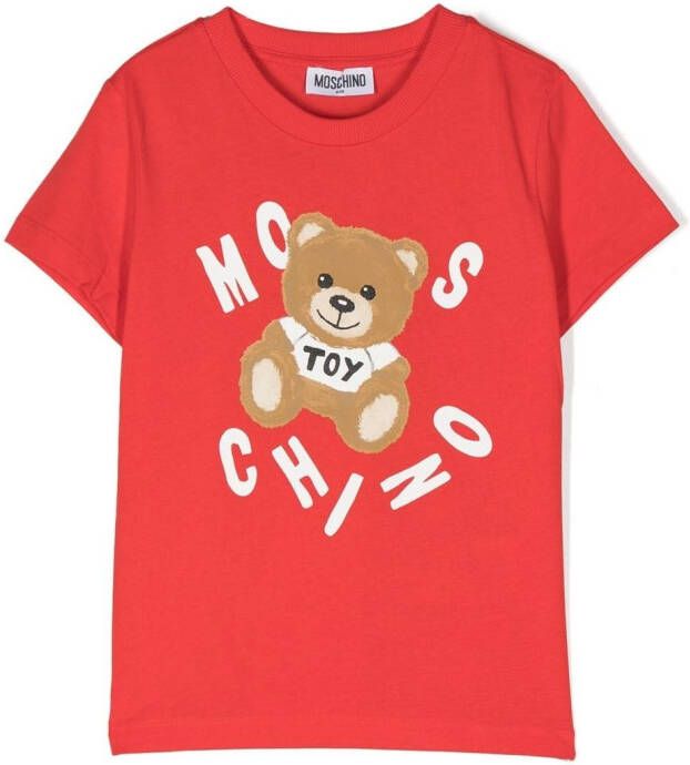 Moschino Kids T-shirt met teddybeerprint Rood