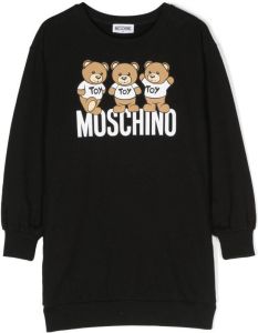 Moschino Kids Teddy Bear-print sweatshirt dress Zwart