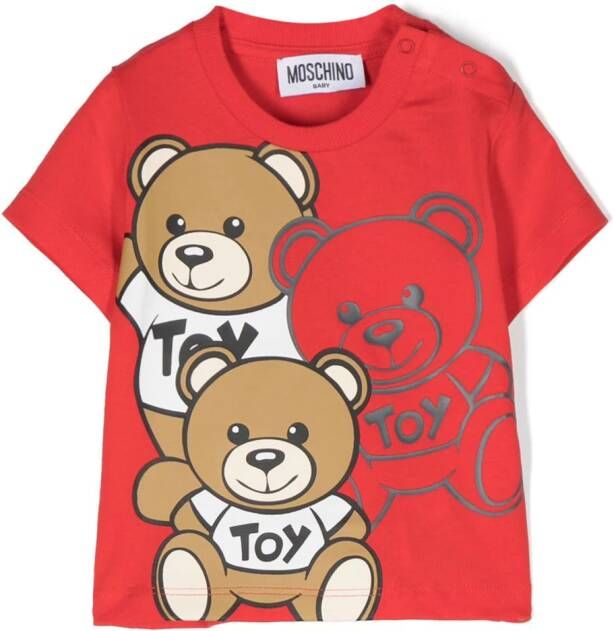 Moschino Kids T-shirt met teddybeerprint Rood