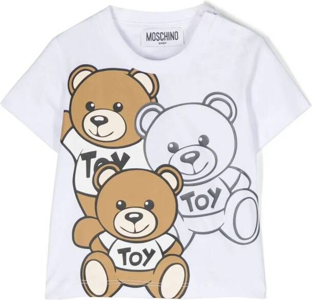 Moschino Kids T-shirt met teddybeerprint Wit