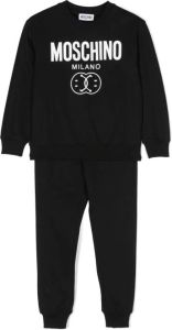 Moschino Kids Top en broek met logoprint Zwart