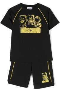 Moschino Kids Top en shorts met teddybeerprint Zwart