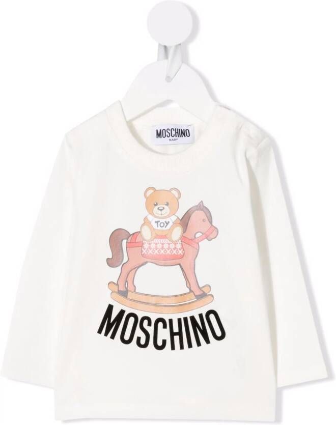 Moschino Kids Top met logoprint Wit