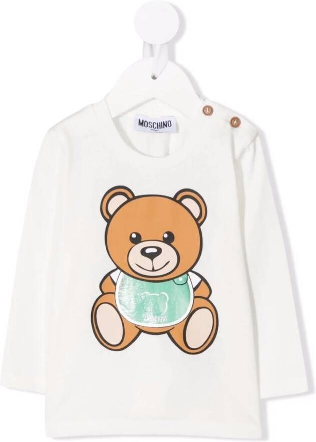 Moschino Kids Top met teddybeerprint Wit