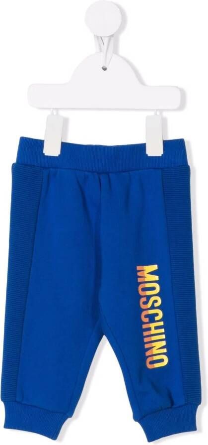 Moschino Kids Trainingsbroek met logo Blauw