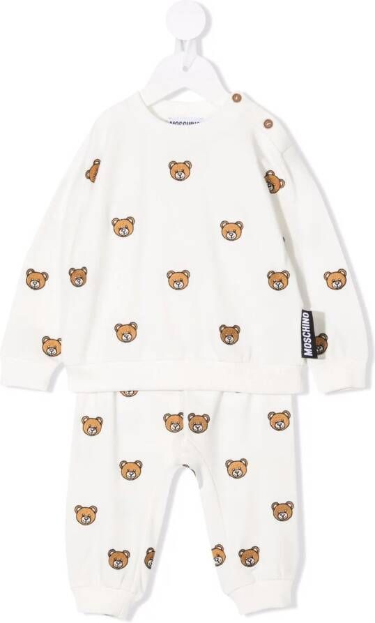 Moschino Kids Trainingspak met geborduurde teddybeer Wit