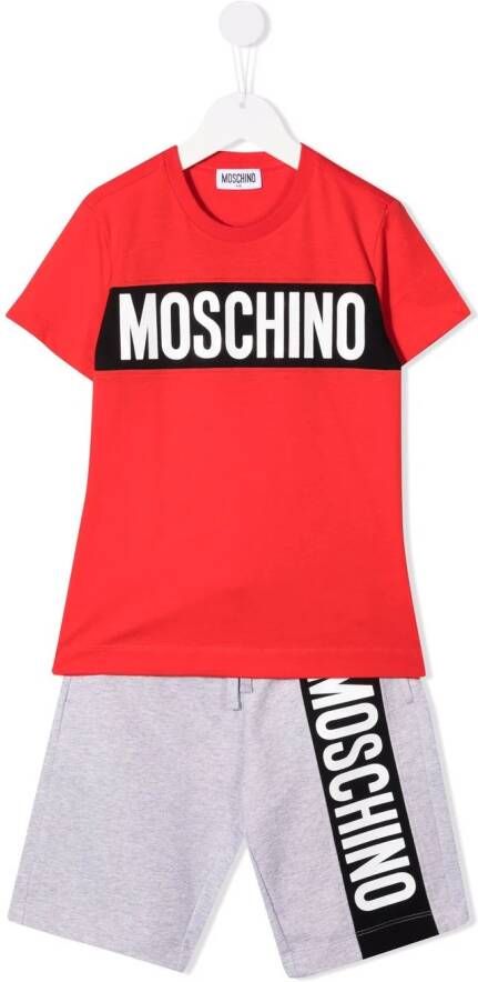 Moschino Kids Trainingspak met logoprint Rood