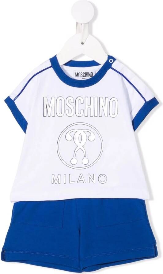 Moschino Kids Trainingspak met logoprint Wit