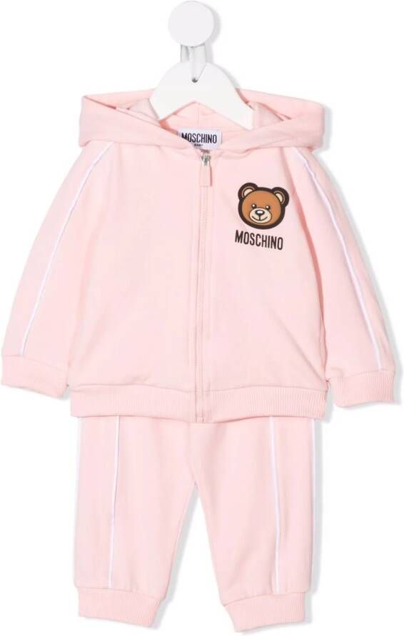 Moschino Kids Trainingspak met teddybeerprint Roze