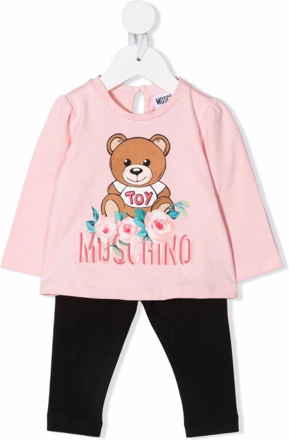 Moschino Kids Trainingspak met teddybeerprint Roze