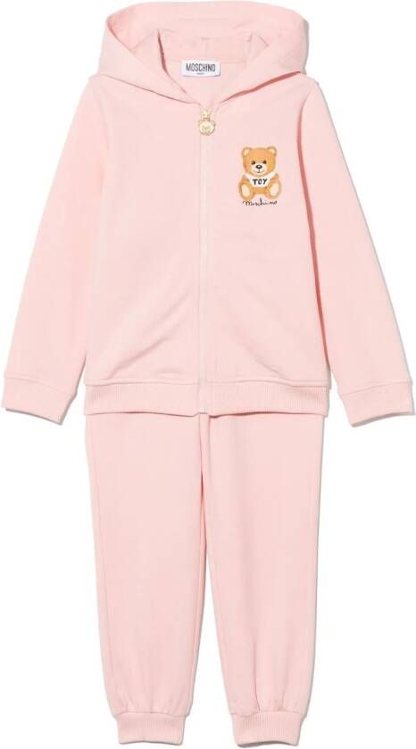 Moschino Kids Trainingspak met logoprint Roze