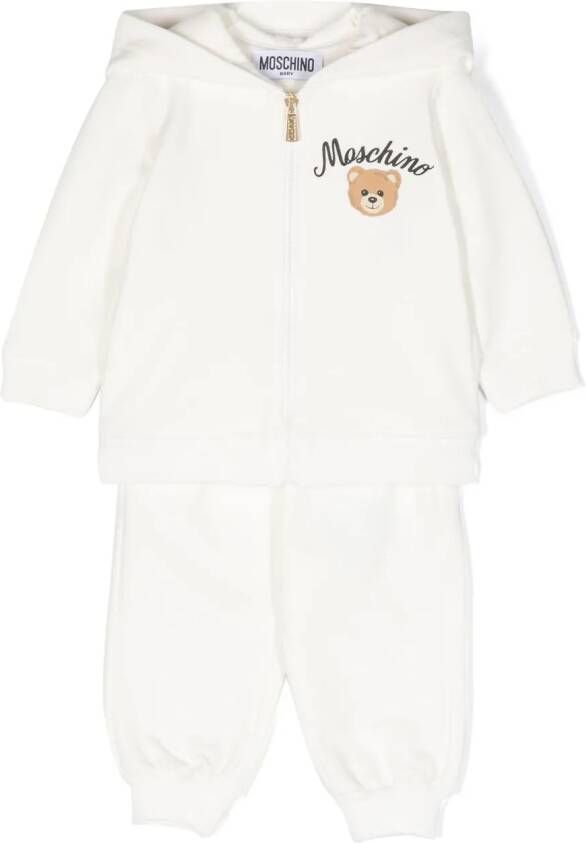 Moschino Kids Trainingspak met teddybeerprint Wit