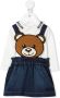 Moschino Kids Tuinbroek jurk met teddybeerprint Wit - Thumbnail 1