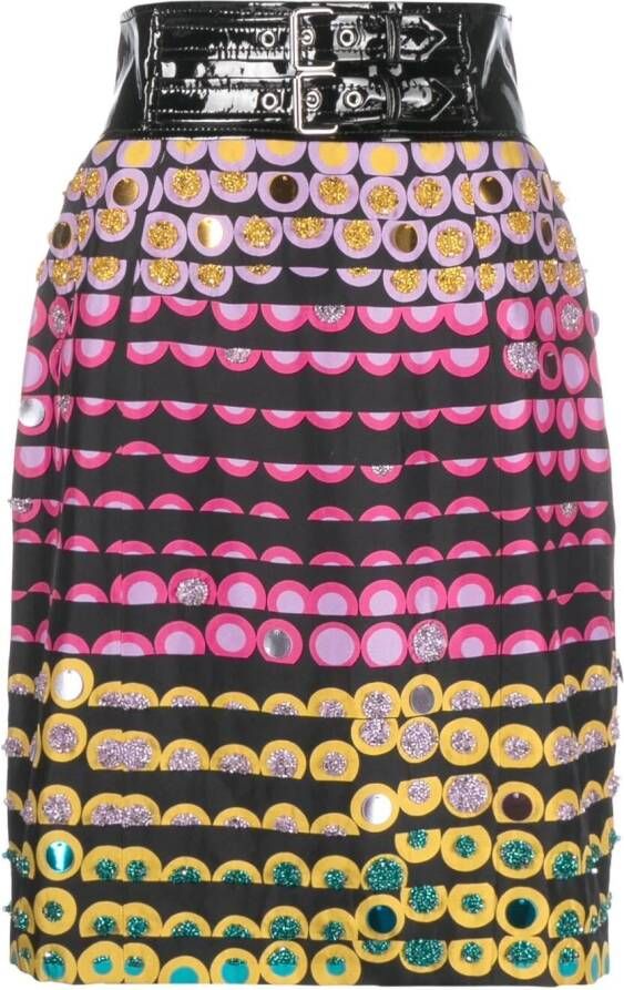 Moschino Kokerrok met stippen Zwart