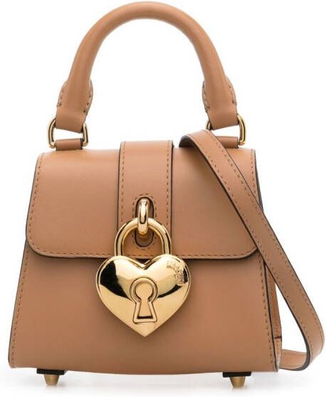 Moschino Leren shopper Beige