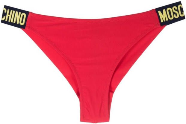 Moschino Bikinislip met logoband Rood