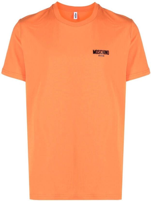 Moschino T-shirt met logo-reliëf Oranje