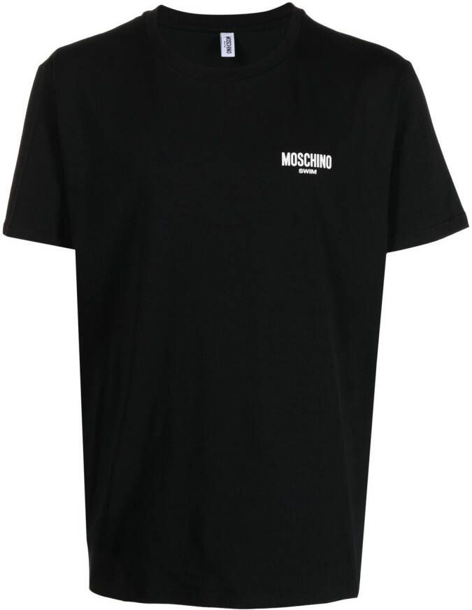 Moschino T-shirt met logo-reliëf Zwart