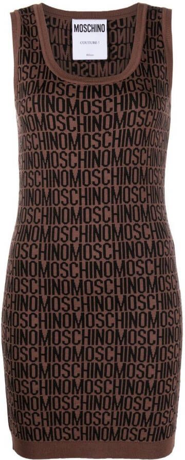 Moschino intarsia mini-jurk Bruin