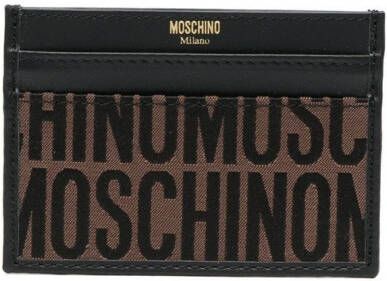Moschino Pasjeshouder met logo jacquard Bruin
