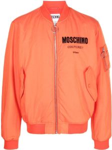 Moschino Bomberjack met logopatch Oranje