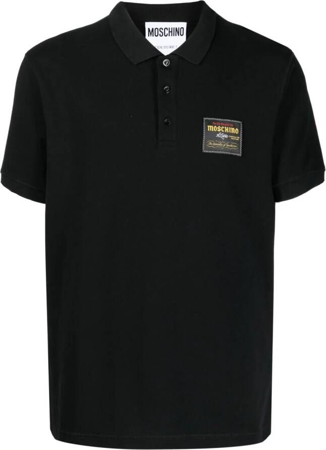 Moschino Poloshirt met logopatch Zwart