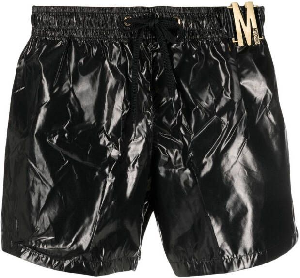 Moschino Shorts met logoplakkaat Zwart